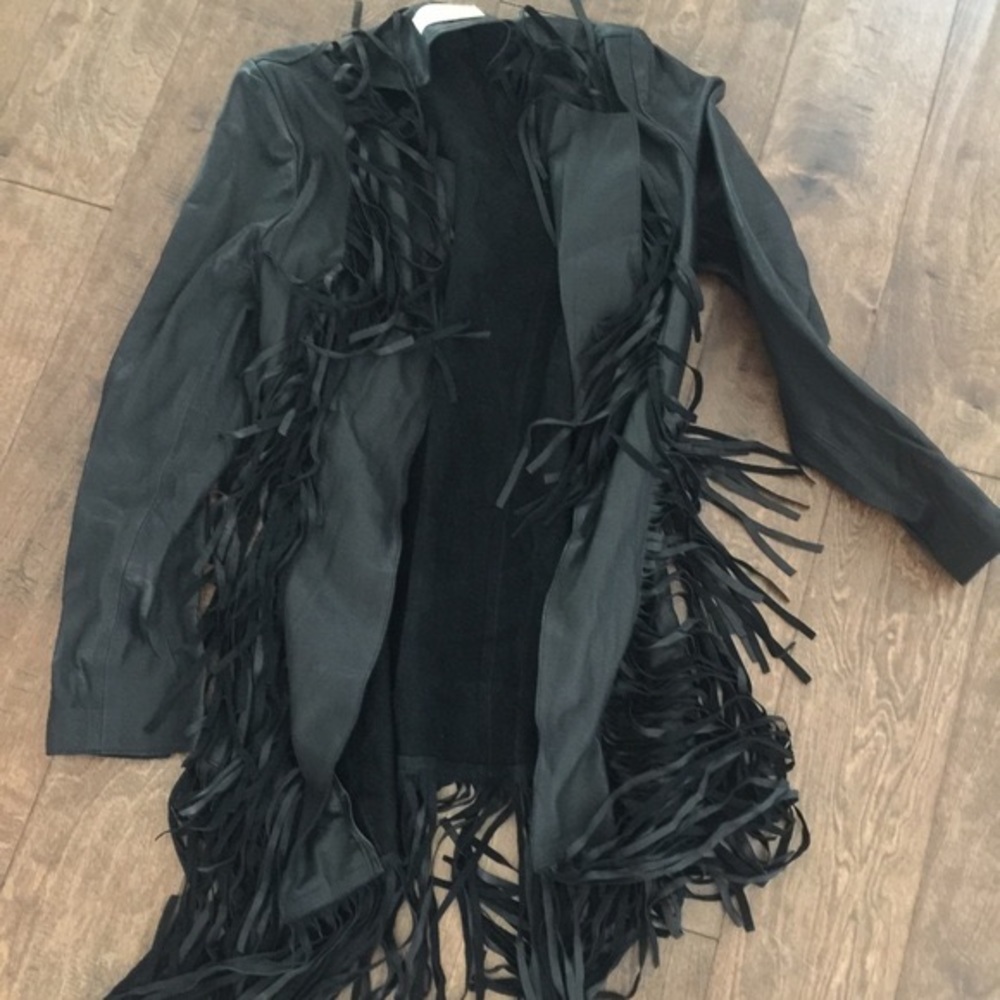 Cleobella black fringe jacket, sz M fits S