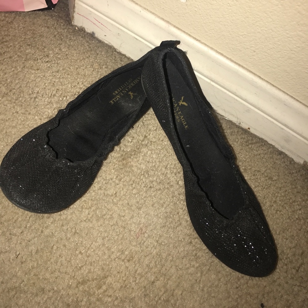 American Eagle Outfitters BLACK SPARKLY FLATS