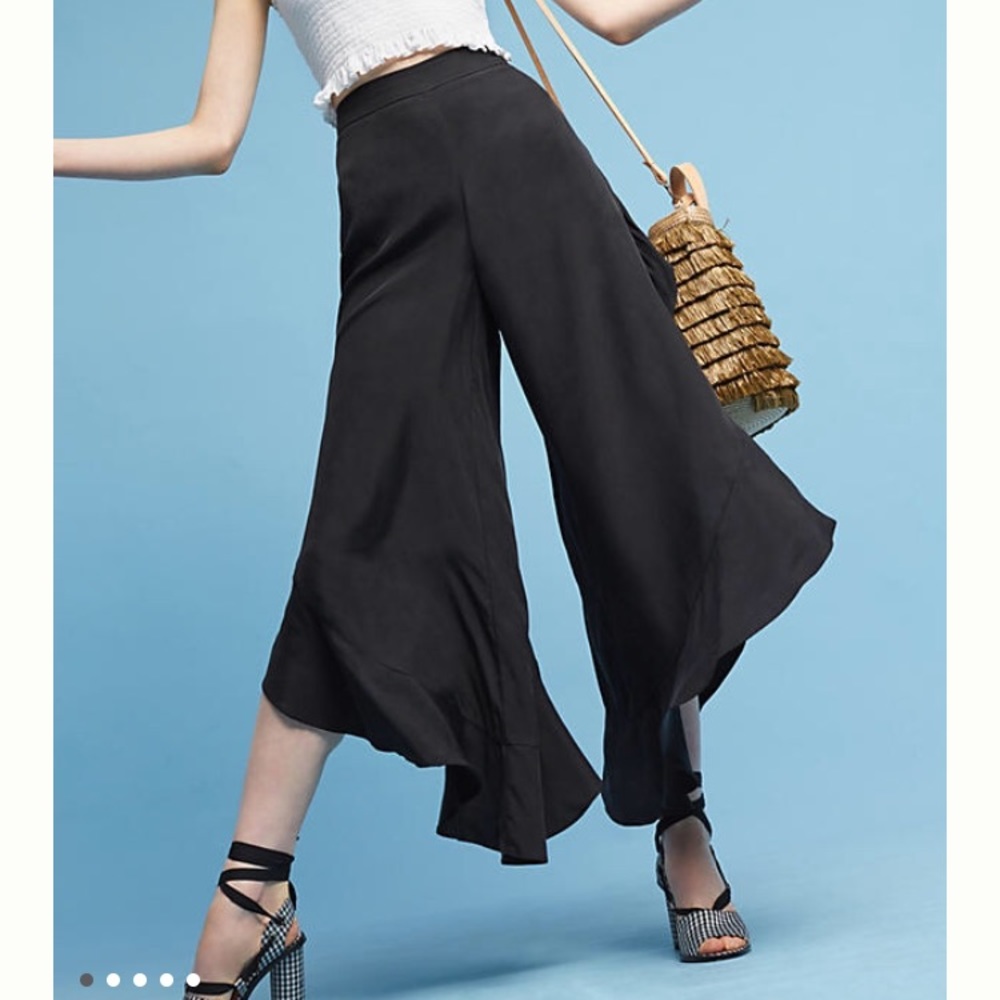 SOLD Anthropologie side ruffle pants