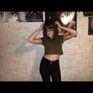 Army Green Crop Top