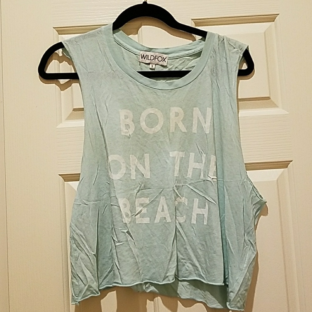 Wildfox born on the beach muscle tee