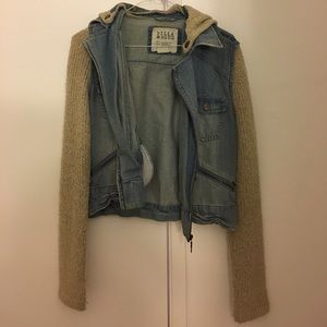 Denim/knit jacket/coverup