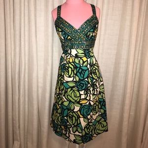 Green floral dress