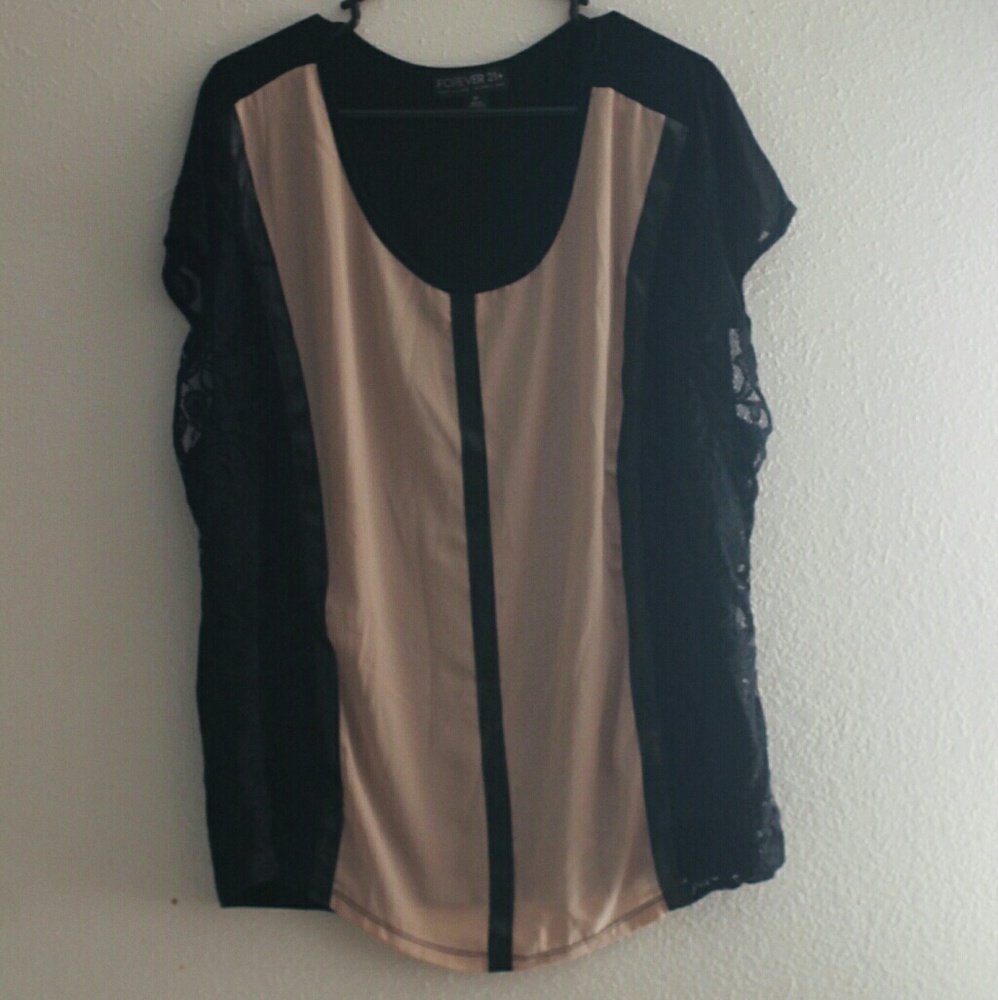 Forever 21 leather and lace 3x top