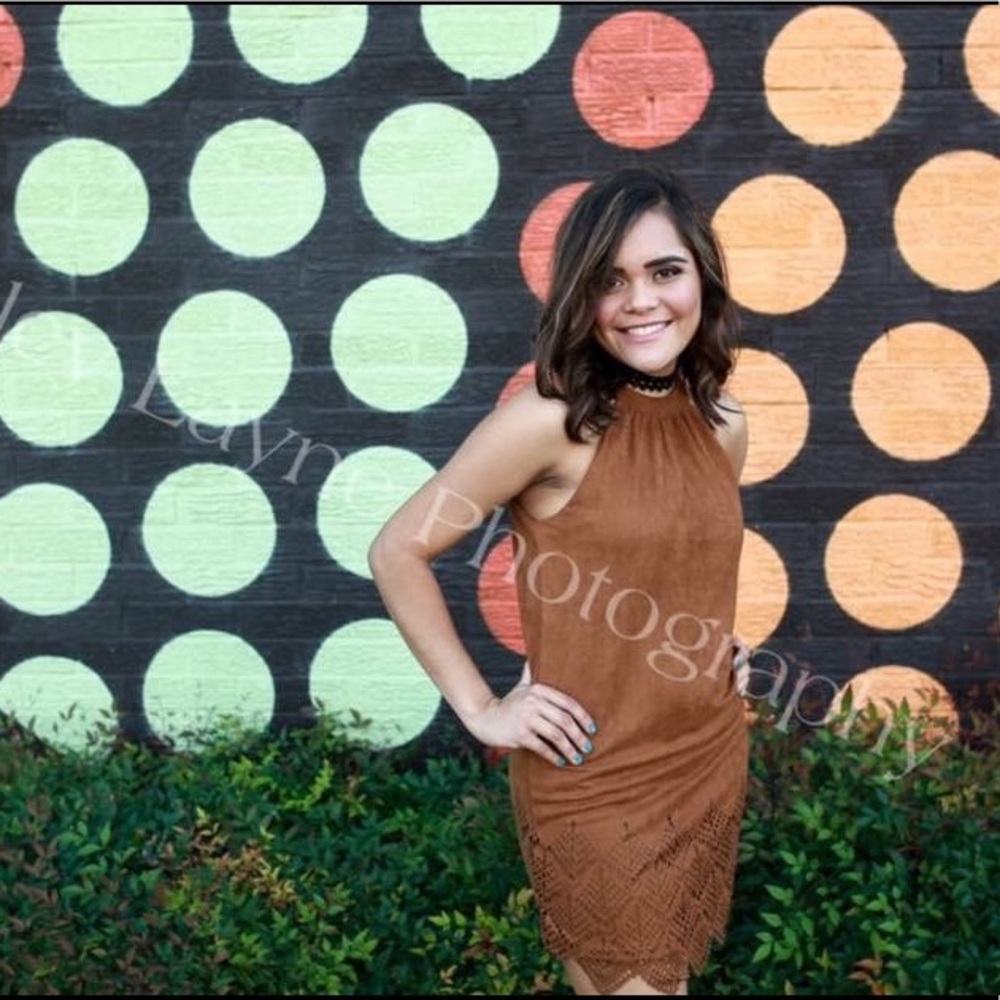 Brown casual dress.