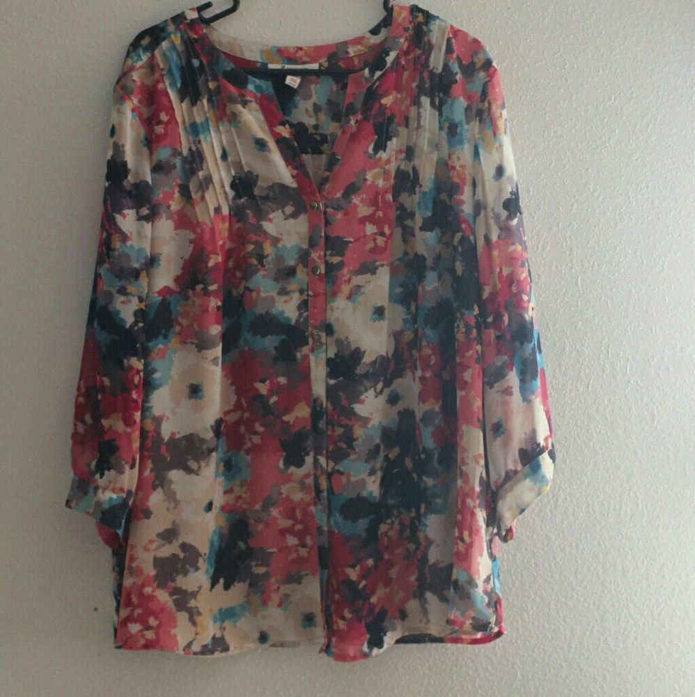 Floral button up blouse