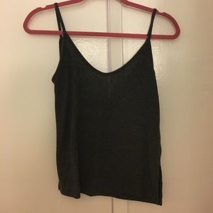 Dark grey tank crop top