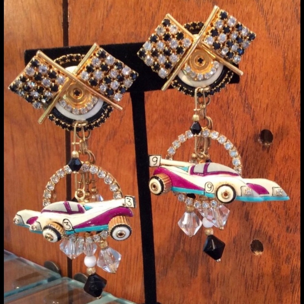NEW - CUSTOM MADE ARTISAN CORVETTE EARRINGS - Picture 8 of 8