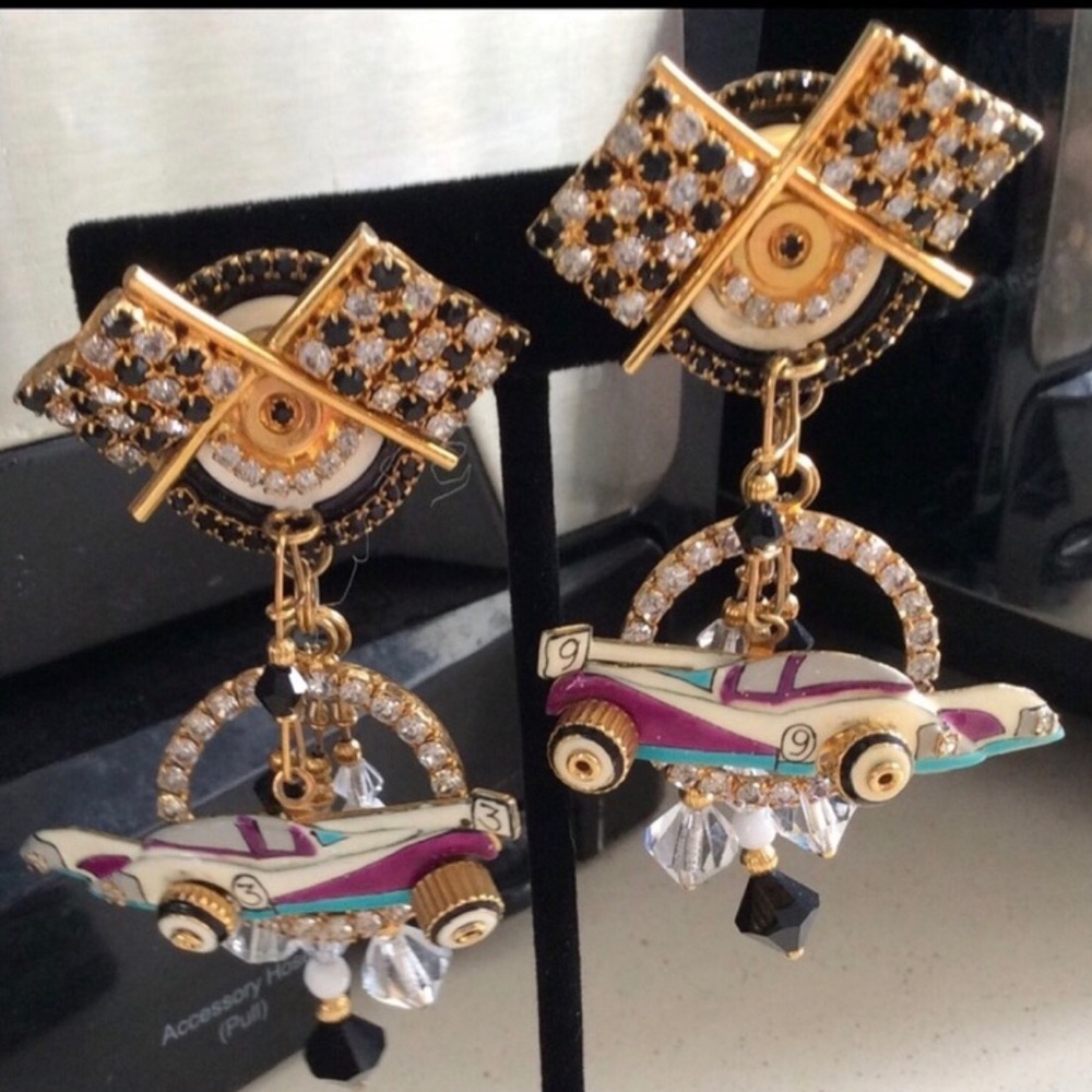 NEW - CUSTOM MADE ARTISAN CORVETTE EARRINGS - Picture 4 of 8
