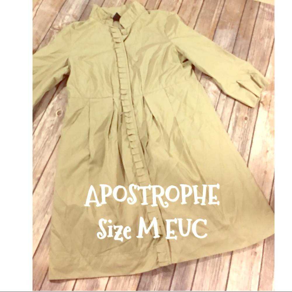 Apostrophe M 3/4 sleeve ruffle trench coat