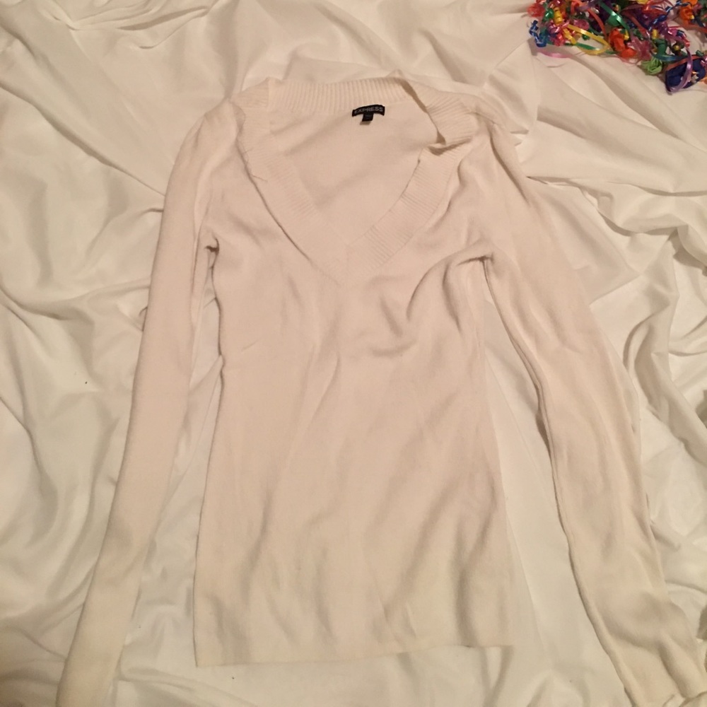 Express, cream colored sweater.
