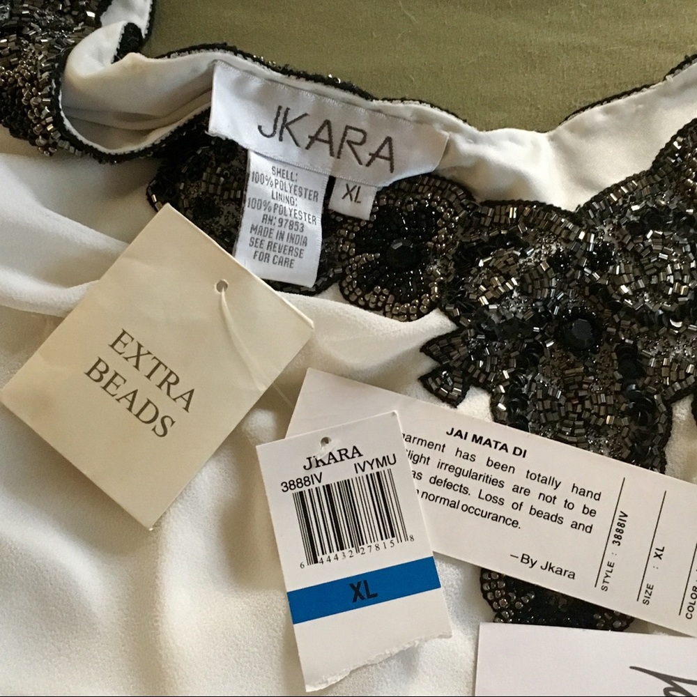 BNWT, Jkara, Stunning, Beaded, Tank/Shawl! - Picture 3 of 8