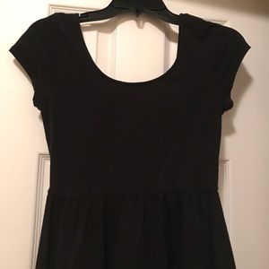 Black Scoop Neck Casual Dress