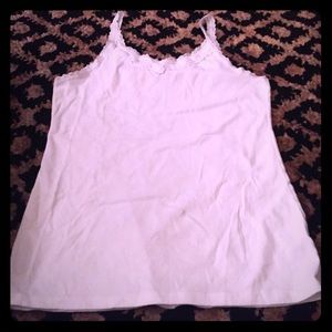 White Lace Trimmed Tank