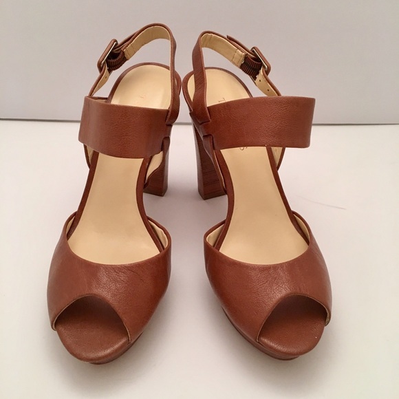 Talbots Shoes - TALBOTS Leather Peep Toe Heel Size 8.5M 5inch heel