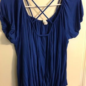 Blue Crisscross Shirt