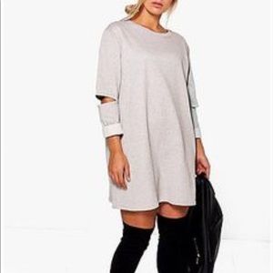 Boohoo cut out sleeve sweat dress