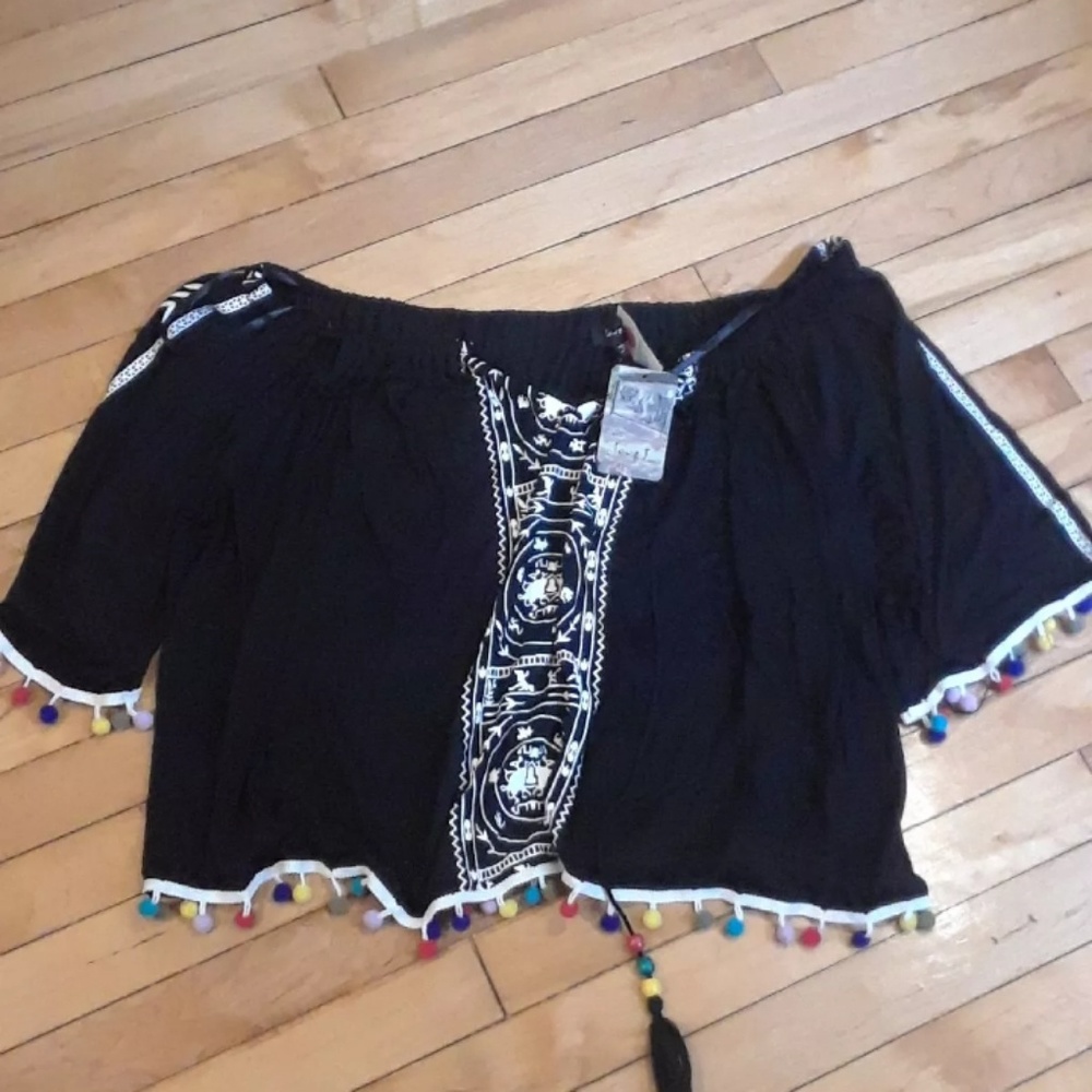 Pom Pom Off The Shoulder Top