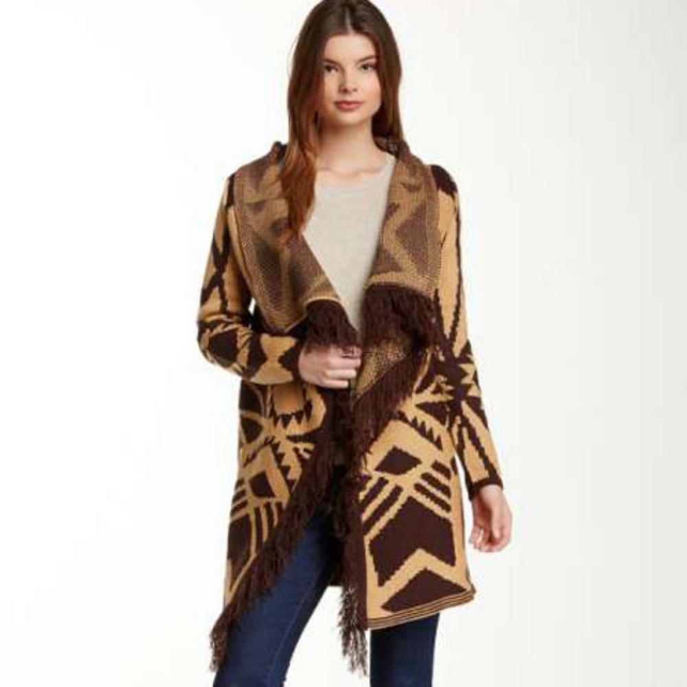 Romeo & Juliet Couture Fringe Trim Cardian Sweater