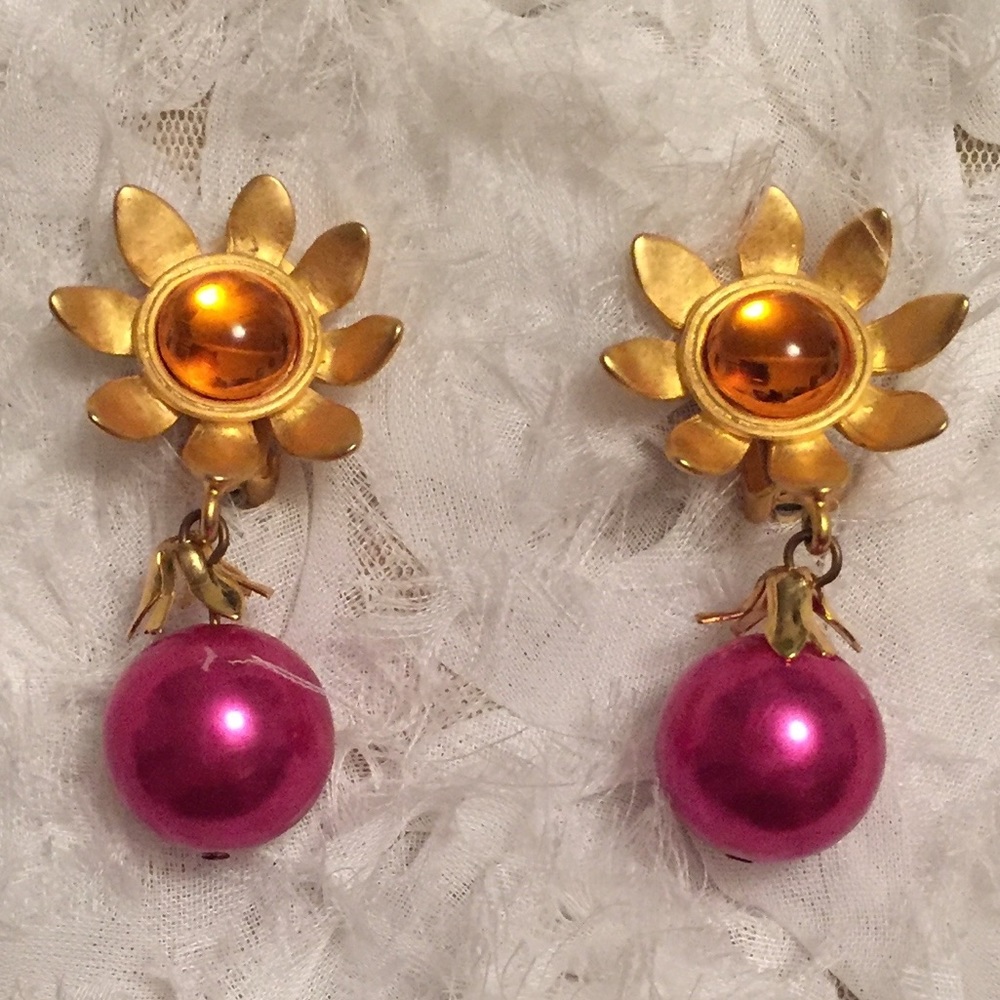 Vintage Flower Drop Earrings