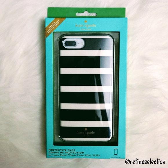 Kate Spade Accessories Kate Spade Black White Stripe Iphone 67 Plus Case Poshmark