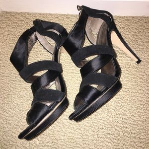 Bcbg black strappy heels