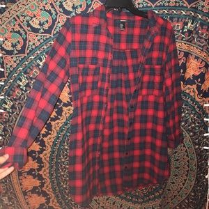 "oversized" flannel, size Small
