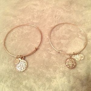 Alex and Ani Bundle of Lotus & Fleur De Lis