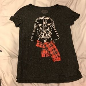Heather black darth Vader graphic tee