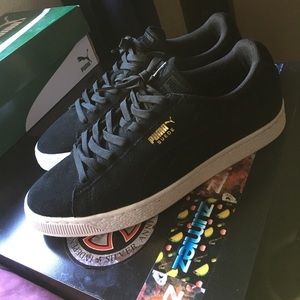 Black Puma Suedes