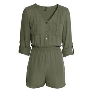 Army green romper