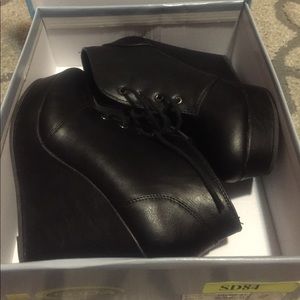 Platform lace up booties