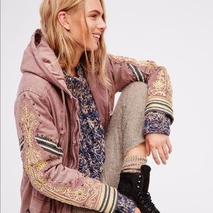 Free people golden quills parka dusty mauve