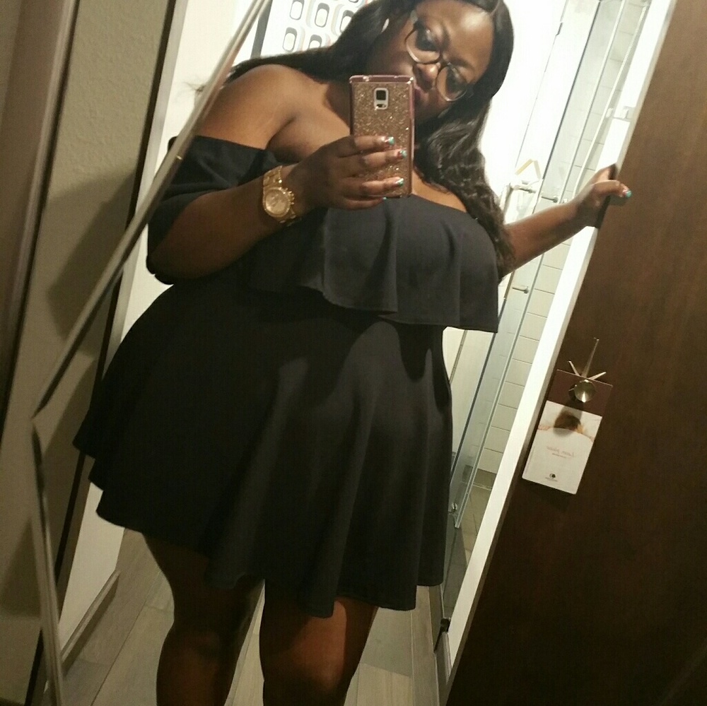Black ruffled dress
