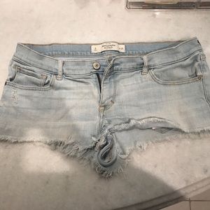 Light wash blue jean shorts