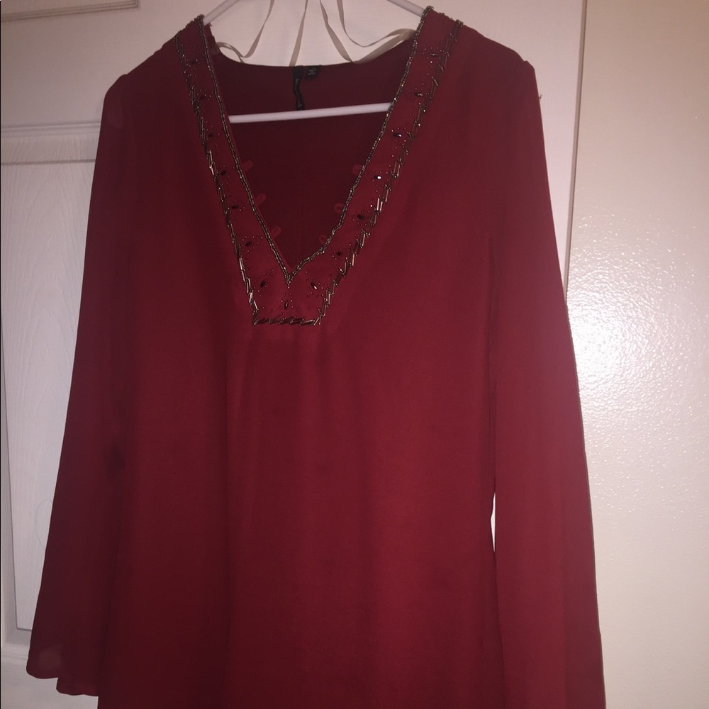 burgundy dress