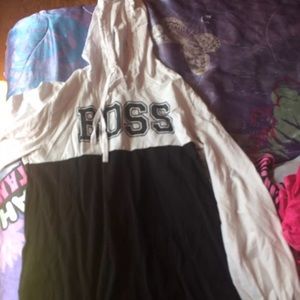 Boss black and white hoodie