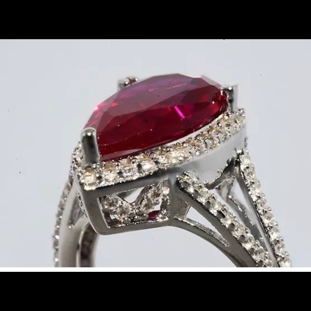 6.50ct Created Ruby with White topaz size 6