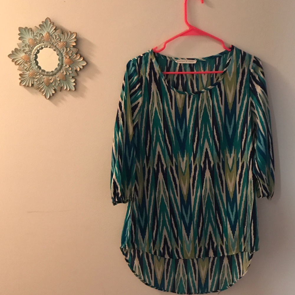 Chiffon High/Low Long Sleeve Top