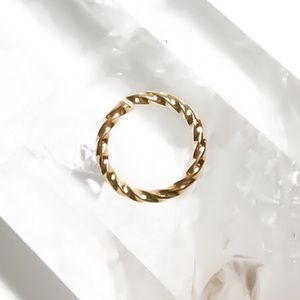 gold twisted seamless nose ring cartilage earring
