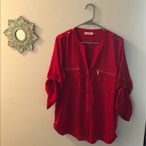 Red Calvin Klein Blouse