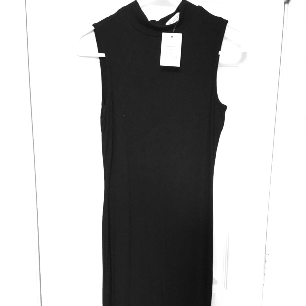 Slimming mock neck sweater dress