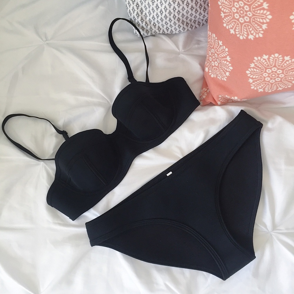 *NEW* Neoprene Black Bikini, Size Small