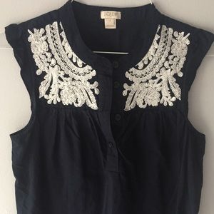 J Crew Navy Blue Blouse