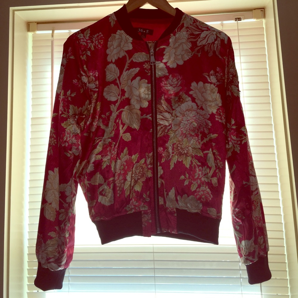 Floral flight jacket size lg