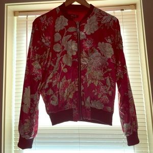 Floral flight jacket size lg