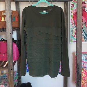 Army Green Long Sleeve Top