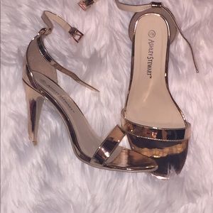 Ashley Stewart rose gold single sole shoes