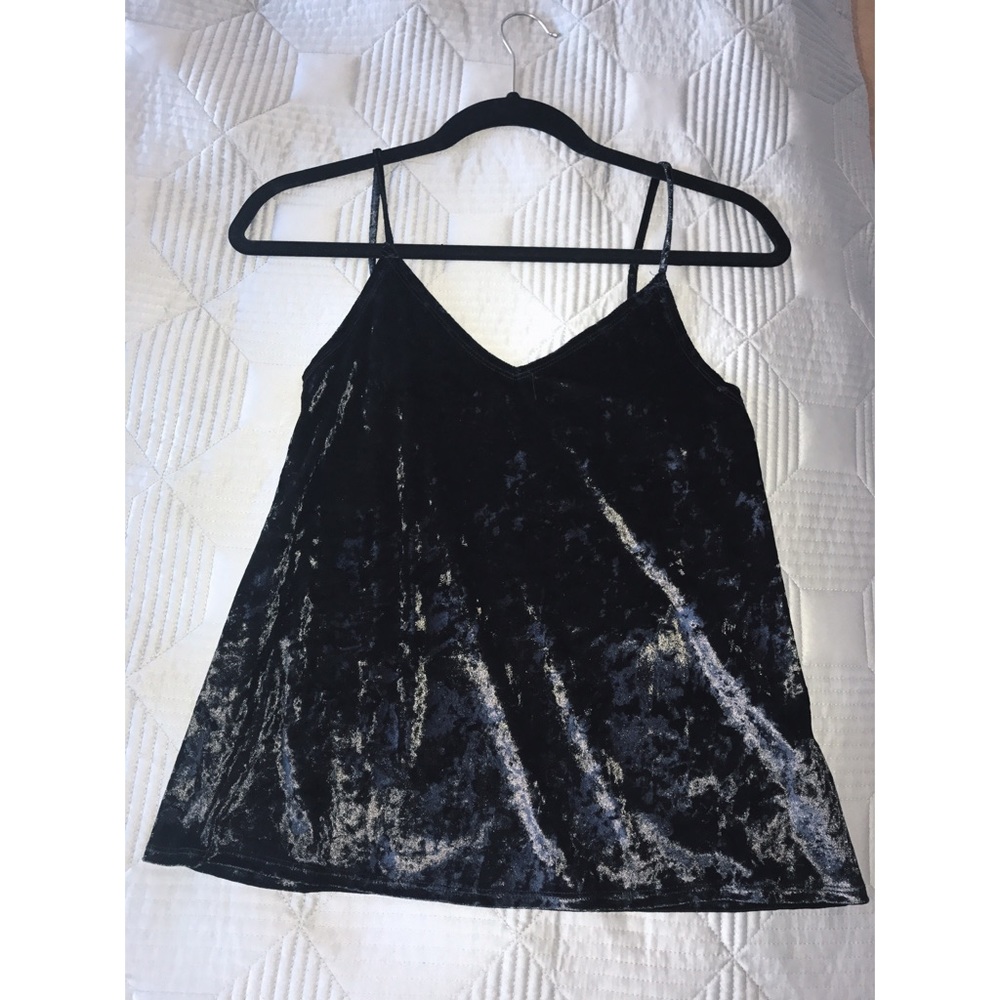 Black velvet tank top