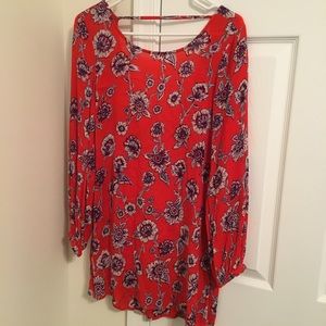 Floral dress low back & long-sleeves - Billabong